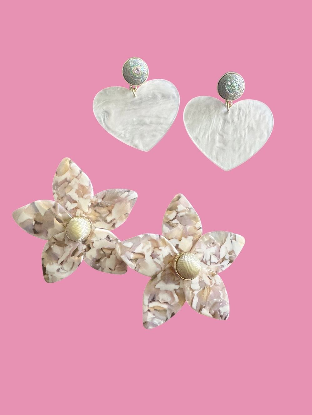 Bauble Bar and Sugarfix Statement Earrings Hearts Flowers Girly Pretty Feminine
